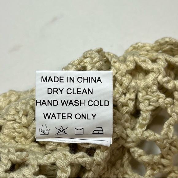 Olivaceous Ivory Floral Crochet Mini Dress Beach Cover Small - Picture 6 of 8